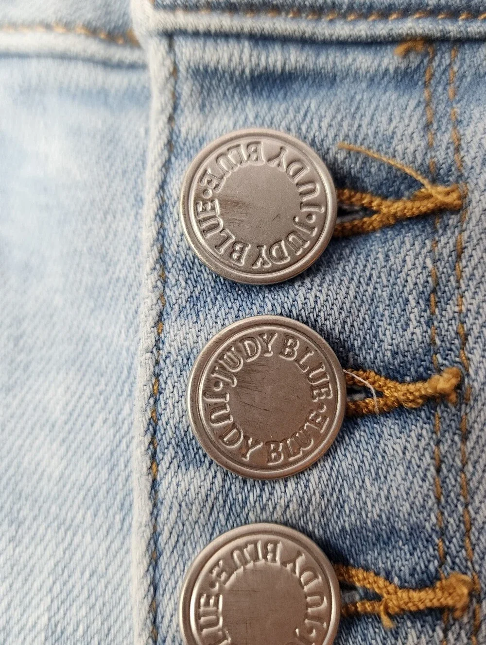 Judy Blue High Waist Cuffed Button Fly Distressed Shorts Small